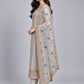 Grey Silk Blend Embellished Kurta Set