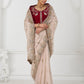 Rajwada Off White Viscose Silk Embroidered Saree For Women