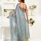 Rajwada Multicolour Cotton Linen Zari Work Saree For Women