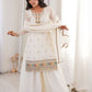 Rajwada White Silk Blend Embellished Kurta Set For Women