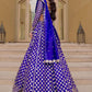 Rajwada Royal Blue Georgette Embellished Semi Stitched Lehenga For Women