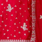 Rajwada Red Chiffon Embroidered Stitched Kurta Set For Women