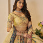Rajwada Yellow Soft Net Embroidered Semi-Stitched Lehenga For Women