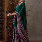 Rajwada Green And Purple Silk Blend Printed Elegant Saree For Women
