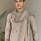Rajwada Ivory Viscose Silk Embroidered Stitched Kurta For Men