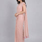 Light Pink Georgette Embellished Saree