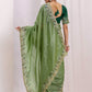 Rajwada Olive Silk Blend Embroidered Solid Saree For Women