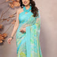 Rajwada Aqua Blue Georgette Printed Saree For Women