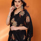Rajwada Black Silk Blend Floral Print Saree For Women