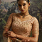 Rajwada Golden Beige Net Embellished Semi-Stitched Lehenga For Women