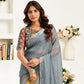 Rajwada Multicolour Cotton Linen Zari Work Saree For Women