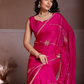 Rajwada Pink Silk Blend Embroidered Saree For Women