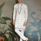 Rajwada White Viscose Silk Embroidered Stitched Kurta For Men