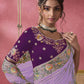Rajwada Lavender Georgette Embroidered Elegant Saree For Women