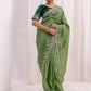 Rajwada Olive Silk Blend Embroidered Solid Saree For Women