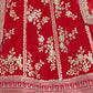 Rajwada Red Art Silk Embroidered Semi-Stitched lehenga For Women