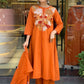 Rajwada Orange Chanderi Embriodered Stitched Kurta Set For Women