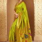 Rajwada Lime Green Silk Blend Woven Pithani Saree For Women