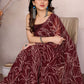Rajwada Maroon Georgette Printed Saree With Unstitched Blouse For Women