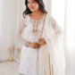 Rajwada White Silk Blend Embellished Kurta Set For Women