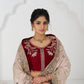 Rajwada Off White Viscose Silk Embroidered Saree For Women