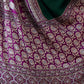 Rajwada Green And Purple Silk Blend Printed Elegant Saree For Women