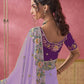 Rajwada Lavender Georgette Embroidered Elegant Saree For Women