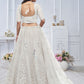 Rajwada White Soft Net Embellished Semi-Stitched Lehenga With Unstitched Blouse For Women