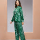 Rajwada Green Linen Printed Stitched Co-Ord Set For Women
