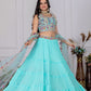 Rajwada Sky Blue Georgette Embroidered Semi-Stitched lehenga For Women