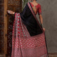 Rajwada Black And Red Silk Blend Printed Elegant Saree For Women