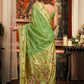 Rajwada Light Green Silk Blend Solid Saree For Women