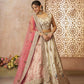 Rajwada Off White Silk Blend Embroidered Semi-Stitched Lehenga For Women