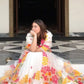 Rajwada White Silk Blend Solid Semi Stitched Lehenga For Women