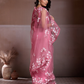 Rajwada Light Pink Net Embroidered Saree For Women