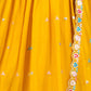 Rajwada Yellow Georgette Embroidered Semi-Stitched lehenga For Women