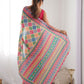 Rajwada Multicolor Chinon Printed Saree With Unstitched Blouse For Women