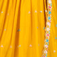 Rajwada Yellow Georgette Embroidered Semi-Stitched lehenga For Women