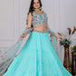 Rajwada Sky Blue Georgette Embroidered Semi-Stitched lehenga For Women