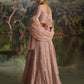 Rajwada Light Pink Net Embellished Semi-Stitched Lehenga For Women