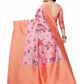 Rajwada Pink Silk Blend Floral Printed Saree For Women