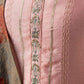 Rajwada Peach Tusser Silk Lace work Semi-Stitched Kurta Set For Women