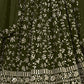 Rajwada Green Georgette Embroidered Semi-Stitched Lehenga For Women