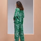 Rajwada Green Linen Printed Stitched Co-Ord Set For Women