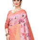 Rajwada Pink Silk Blend Floral Printed Saree For Women