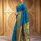 Rajwada Blue Silk Blend Woven Pithani Saree For Women