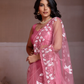 Rajwada Light Pink Net Embroidered Saree For Women