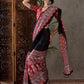 Rajwada Black And Red Silk Blend Printed Elegant Saree For Women