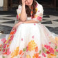 Rajwada White Silk Blend Solid Semi Stitched Lehenga For Women