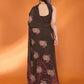 Rajwada Brown Silk Blend Floral Print Saree For Women